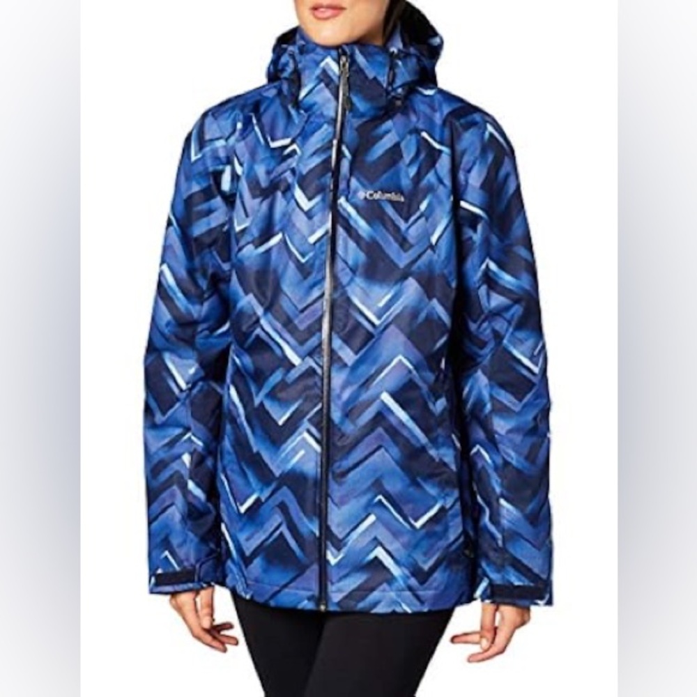 Columbia Blue Patterned Ski Jacket